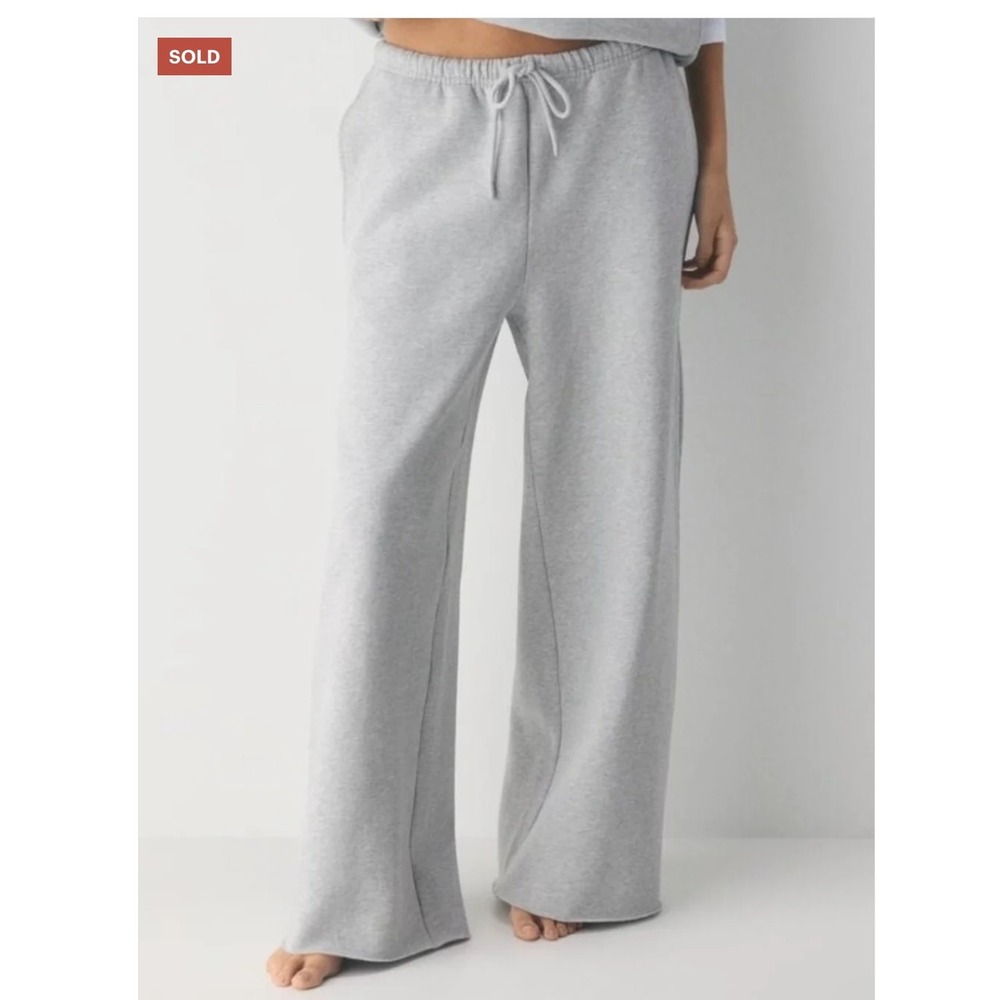 Aritzia Womens Cotton Cozy Sweatfleece Mega Flutter Wide Leg Pants Small Lounge